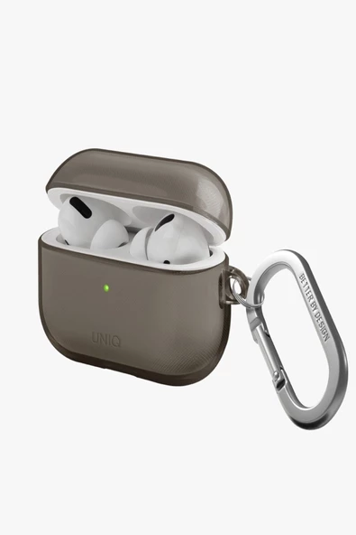 Airpods Pro 2 (2.nesil)  Uyumlu Kılıf Glase Serisi Cristal Net Görünüm Kablosuz Şarj Destekli  Smoke ürün görseli 1