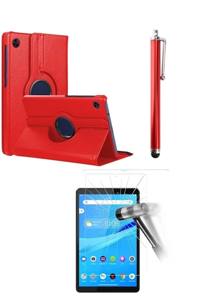 Lenovo Tab M8 Tb-8505f 8 Inç Za5g0100tr 360° Dönerli Tablet Kılıfı 3lü Set  kırmızı ürün görseli 1