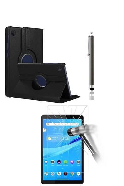 Lenovo Tab M8 Tb-8505f 8 Inç Za5g0100tr 360° Dönerli Tablet Kılıfı 3lü Set  siyah ürün görseli 1