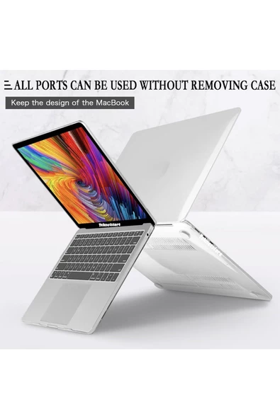 Macbook Air 13 A1932 2018 A2179 2020 Uyumlu Kristal Kapak Koruma Kılıf Tam Uyumlu  ŞEFFAF ürün görseli 1