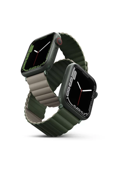 Apple Watch 49mm Ultra 2/1 - 46mm Seri 10 - 45mm Seri 9/8/7 - 44mm Seri SE2/SE/6/5/4 Kordon Kayış  Green Taupe ürün görseli 1