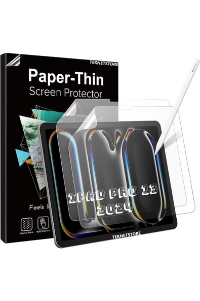 Apple Ipad Pro 13 Inç 2024 M4 Çip Uyumlu Paperlike Ekran Koruyucu Kırılmaz Kağıt Hissli A2925 A2926 ürün görseli 1