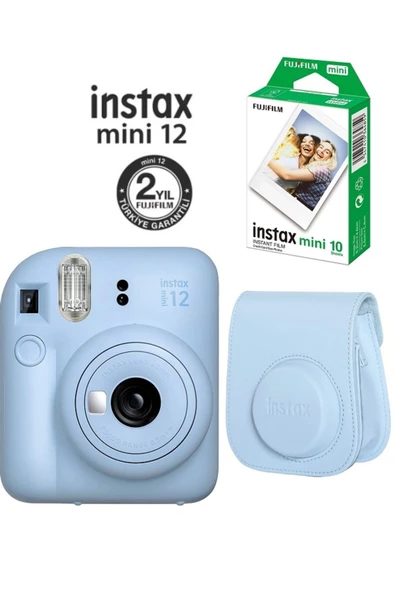 Instax Mini 12 Mavi Fotoğraf Makinesi 10'lu Film ve Çantalı Seti 98 ürün görseli 1