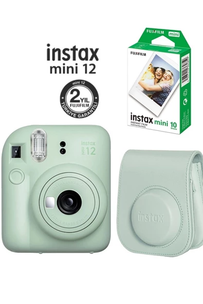 Instax Mini 12 Yeşil Fotoğraf Makinesi 10'lu Film ve Çantalı Seti 98 ürün görseli 1