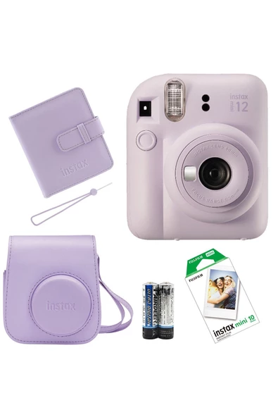 İnstax Mini 12 Fotoğraf Makinesi Çanta Albüm Askı Pil 10'lu Film ürün görseli 1