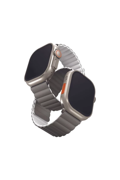 Apple Watch 49mm Ultra 2/1 - 46mm Seri 10 - 45mm Seri 9/8/7 - 44mm Seri SE2/SE/6/5/4 Kordon Kayış  Grey White ürün görseli 1