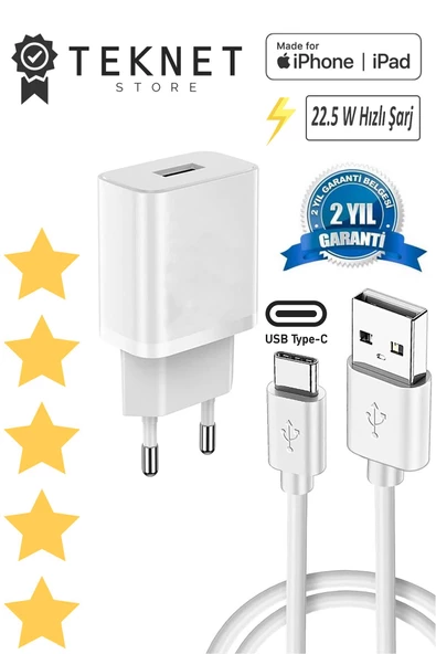 Apple Iphone 15 Plus Pro Ipad Pro 4/5.nesil Air 22.5 W Uyumlu Hızlı Şarj Cihazı Adaptörü Ve Kablosu ürün görseli 1