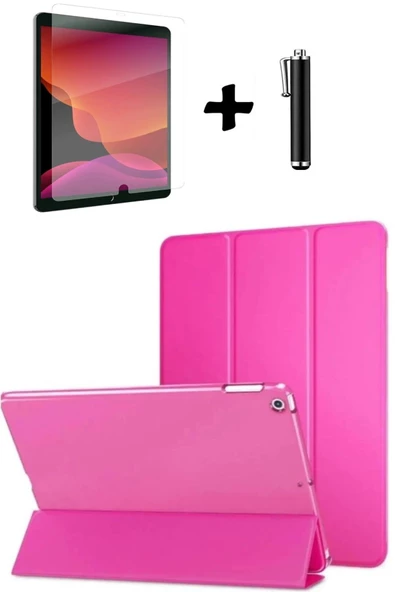 Apple Ipad 8. ve 9. Nesil 10.2 Inç Uyumlu Tablet Kılıfı Ekran Koruyucu Dokunmatik Kalem Seti  ŞEKER PEMBE ürün görseli 1