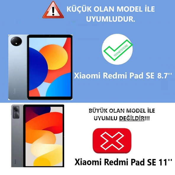 Xiaomi Redmi Pad Se 8.7 Inç Tablet Uyumlu Uyku Modlu 360 Döner Pu Deri Kılıf Seti  LACİVERT ürün görseli 1