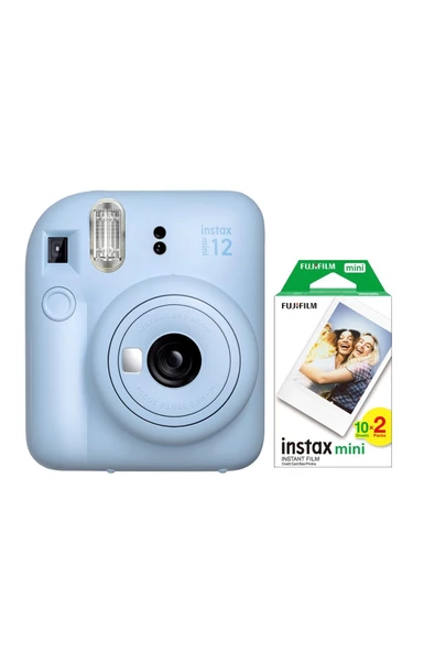 Instax Mini 12 Mavi Fotoğraf Makinesi ve 20'li Mini Film ürün görseli 1