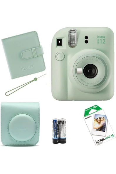 İnstax Mini 12 Fotoğraf Makinesi+Askı+pil +10'lu film+Albüm (LİLA) ürün görseli 1