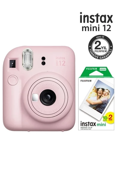 Instax Mini 12 Pembe Fotoğraf Makinesi Ve 20'li Mini Film ürün görseli 1