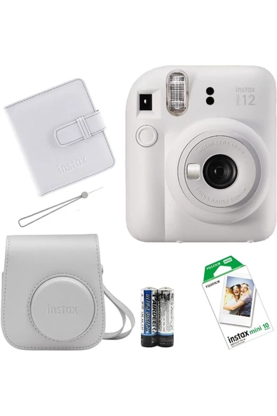 İnstax Mini 12 Fotoğraf Makinesi+Askı+pil +10'lu film+Albüm (LİLA) ürün görseli 1