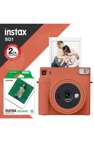 Instax Sq1 Terracotta Turuncu Fotoğraf Makinesi Ve 10'lu Kare Film ürün görseli 1