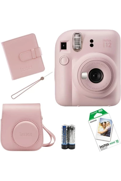 İnstax Mini 12 Fotoğraf Makinesi+Askı+pil +10'lu film+Albüm (LİLA) ürün görseli 1