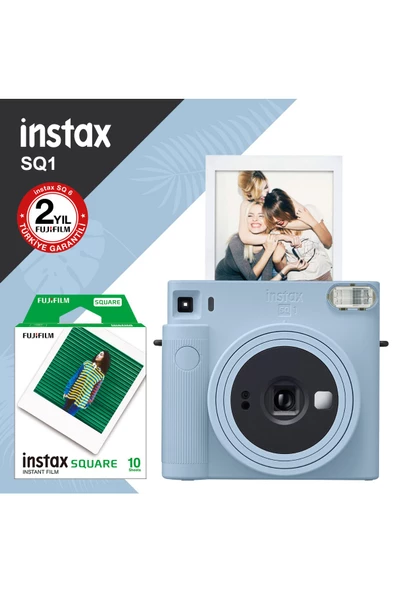 Instax Sq1 Buz Mavi Fotoğraf Makinesi Ve 10'lu Kare Film ürün görseli 1