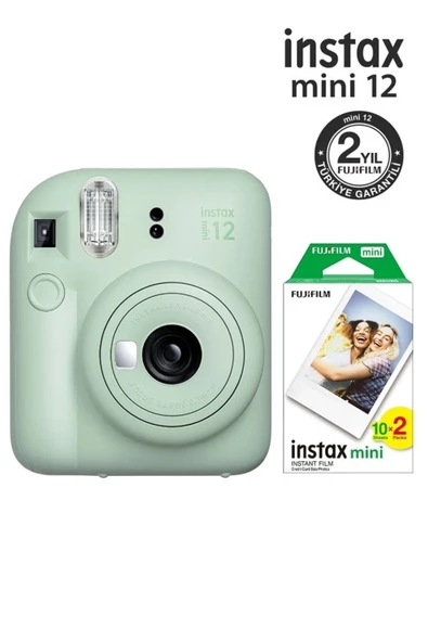 Instax Mini 12 Yeşil Fotoğraf Makinesi Ve 20'li Mini Film ürün görseli 1