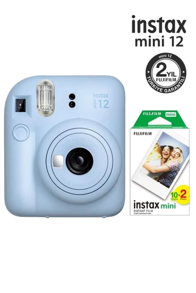Instax Mini 12 Mavi Fotoğraf Makinesi Ve 20'li Mini Film ürün görseli 1