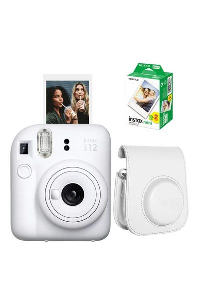Instax Mini 12 Beyaz Fotoğraf Makinesi 20'li Film Ve Çantalı Seti 99 ürün görseli 1