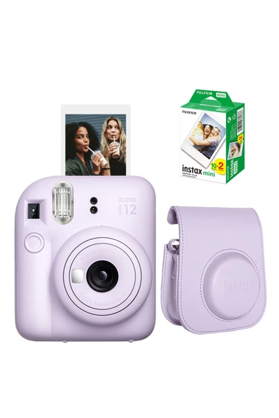 Instax Mini 12 Mor Fotoğraf Makinesi 20'li Film Ve Çantalı Hediye Seti 99 ürün görseli 1