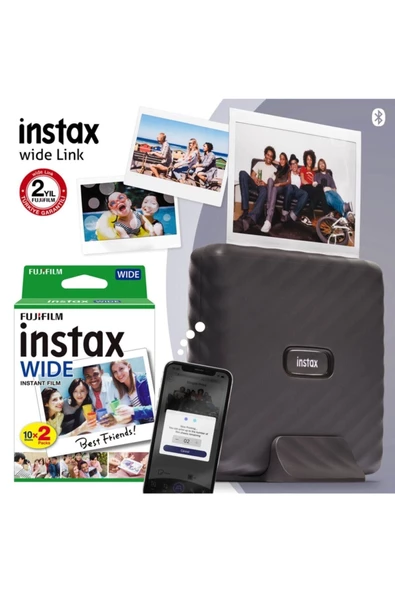 Instax Wide Link Gri Akıllı Telefon Yazıcısı Ve 20'li Film ürün görseli 1