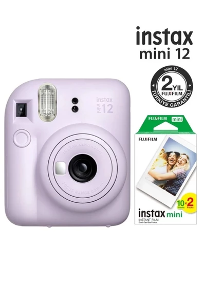 Instax Mini 12 Lila Fotoğraf Makinesi Ve 20'li Mini Film ürün görseli 1
