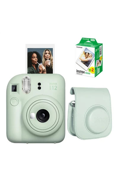 Instax Mini 12 Yeşil Fotoğraf Makinesi 20'li Film Ve Çantalı Seti 99 ürün görseli 1