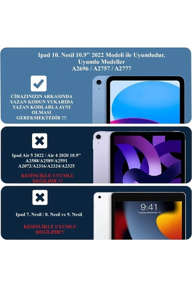 İpad 10. Nesil 10.9 / A16 2025 Uyumlu Kılıf Uyku Modlu Pu Deri Smart Standlı A2696 A2757 A3355 A3356  Rose Gold ürün görseli 1