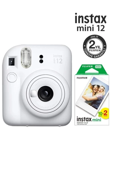 Instax Mini 12 Beyaz Fotoğraf Makinesi Ve 20'li Mini Film ürün görseli 1