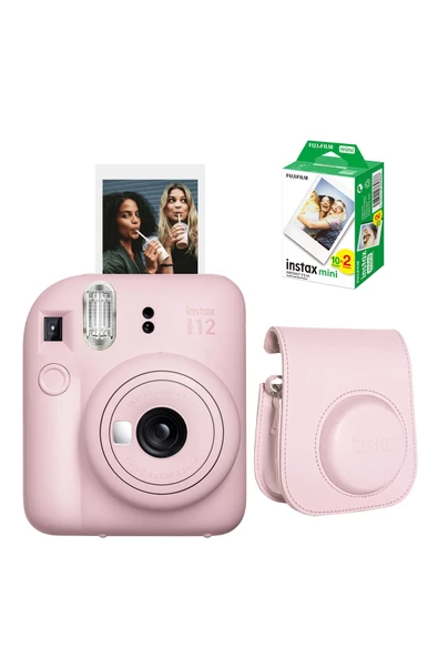 Instax Mini 12 Pembe Fotoğraf Makinesi 20'li Film Ve Çantalı Hediye Seti 99 ürün görseli 1