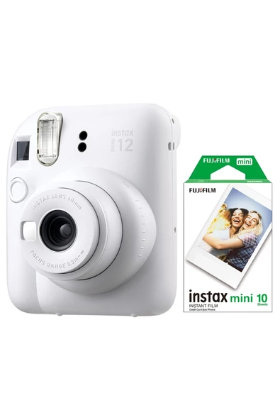 Instax Mini 12 Beyaz Fotoğraf Makinesi Ve 10'lu Mini Film ürün görseli 1