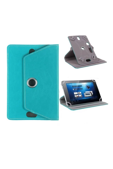 Samsung Galaxy Tab A9+Plus Uyumlu Kılıf Pu Deri Çiçek Desenli Standlı Universal 11 inç SM-X210  Mavi ürün görseli 1