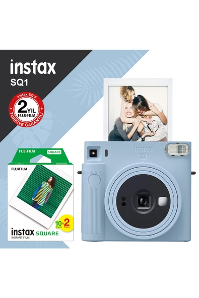 Instax Sq1 Buz Mavi Fotoğraf Makinesi Ve 20li Kare Film ürün görseli 1