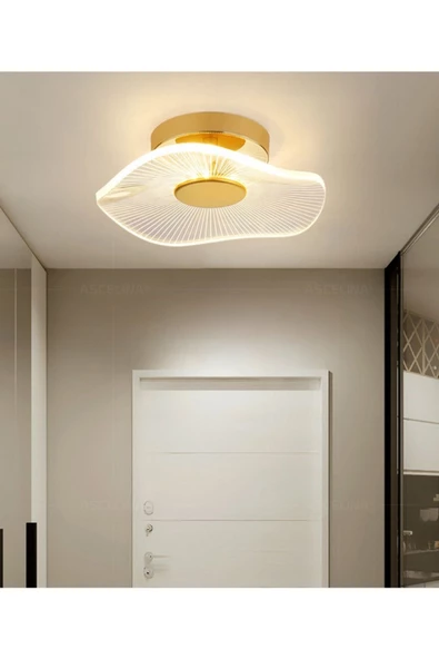 Buiva Modern Plafonyer Lotus Tekli Tavan Avize French Gold Sarı Power Led Avize Warm White ürün görseli 1