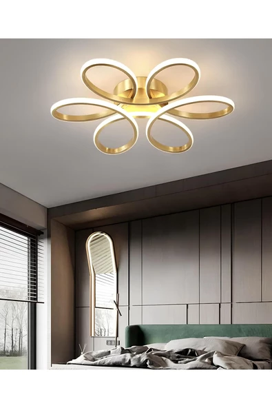 burenze Modern Plafonyer Tavan Led Avize Margarita Ledli Avize Eskitme Gold ürün görseli 1