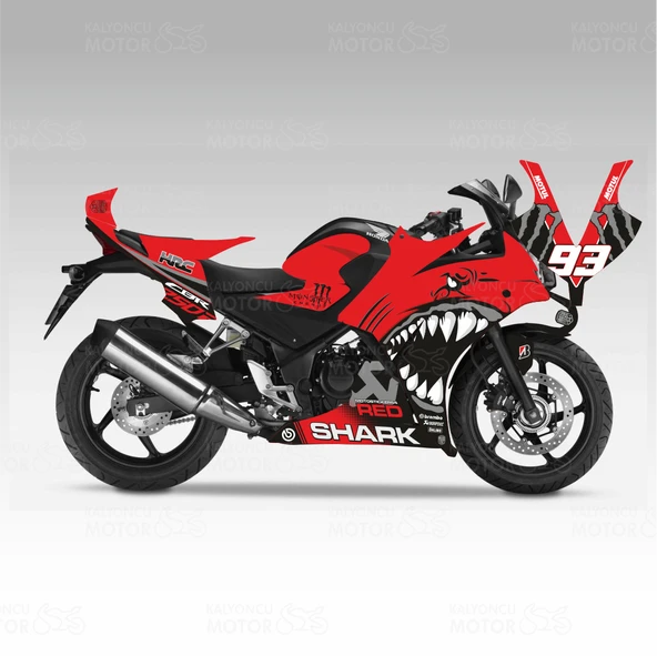 Honda CBR 250 R Sticker Set Kırmızı Shark (2014-2016) ürün görseli 1