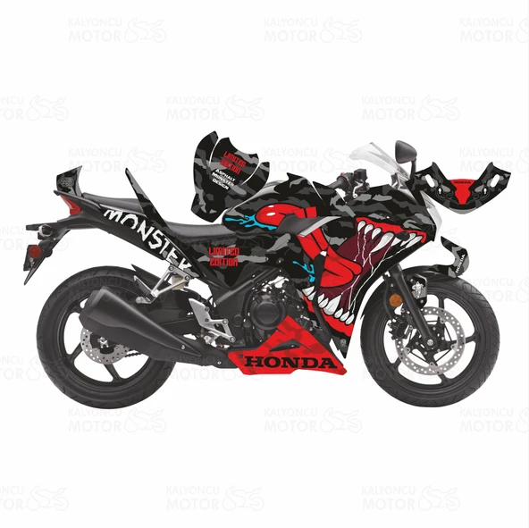 Honda CBR 250 R Sticker Set Asphalt Monster (2011-2013) ürün görseli 1