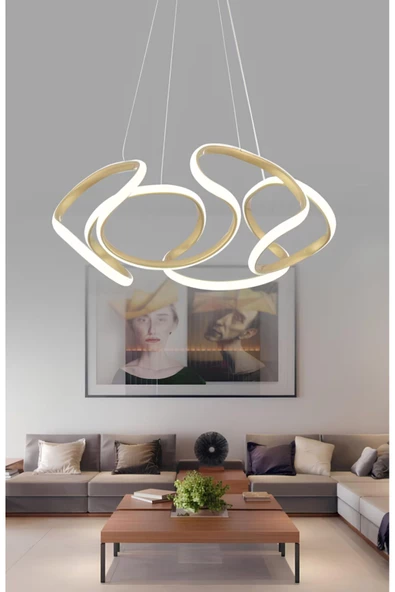 burenze Ledli Modern Pagani Sarkıt Led Avize Eskitme Gold 45 Cm Büyük Boy ürün görseli 1