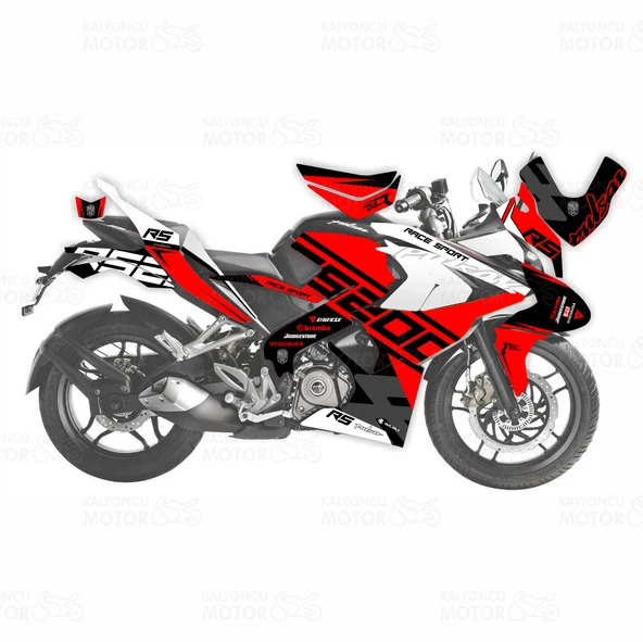 Bajaj Pulsar RS 200  Race Sport Design Sticker Set ürün görseli 1