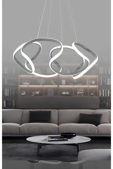 burenze Ledli Modern Pagani Sarkıt Led Avize Antrasit Füme 45 Cm Büyük Boy ürün görseli 1