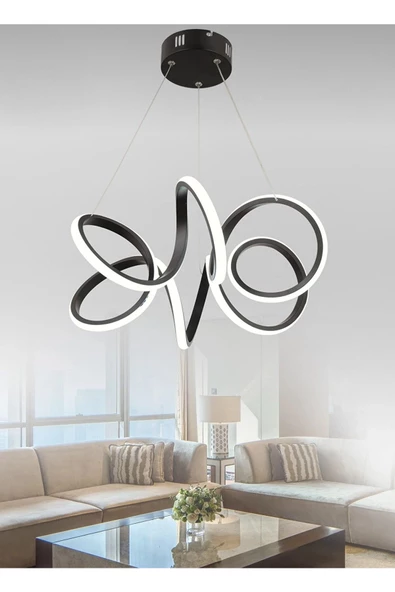 burenze Modern Sarkıt Pagani Led Avize Salon Mutfak Ledli Avize Siyah ürün görseli 1