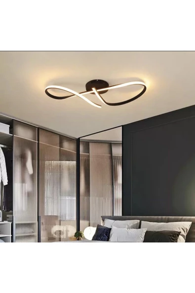 burenze Modern Tasarım Plafonyer Led Avize Siyah 6500k Beyaz Işık ürün görseli 1