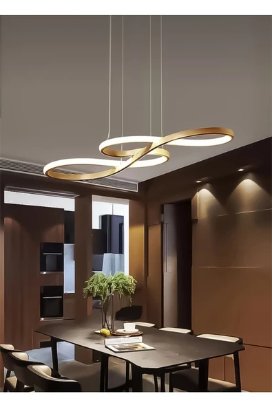 burenze Modern Sarkıt Violino Power Led Avize Eskitme Gold Gün Işığı ürün görseli 1