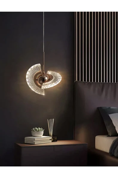 burenze Luxury Modern Crystal Sarkıt Led Avize Gold Sarı ürün görseli 1