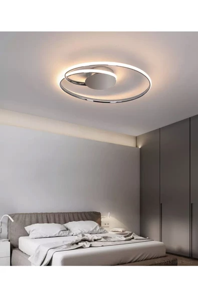 burenze A Modern Plafonyer Power Led Avize Concept Ürün Krom Beyaz Işık Ledli Avize ürün görseli 1