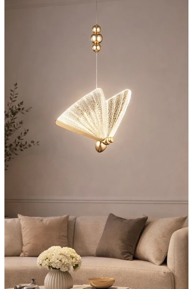 burenze Elegance Büyük Boy Sarkıt Avize Modern Kelebek Tasarım Sarkıt Led Avize Harika Görsel ürün görseli 1