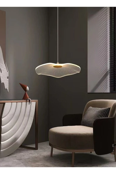 burenze Luxury Exclusive Tekli Sarkıt Led Avize Jellyfish Gold Sarı Ledli Avize 18 Cm Çap ürün görseli 1
