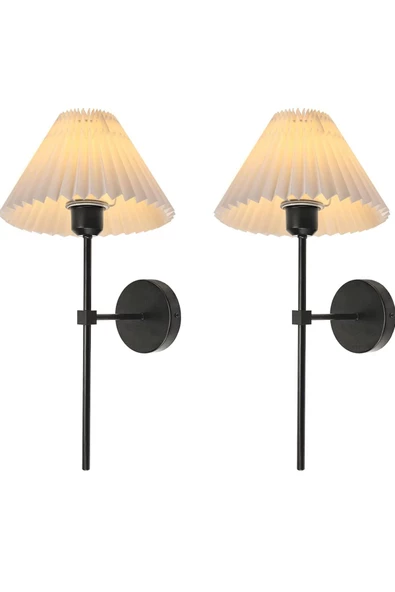 burenze Modern Tasarım Umbrella Aplik 2 ADET Eskitme Gold Gövde Krem Abajur Şapka Elektrikle Çalışan ürün görseli 1