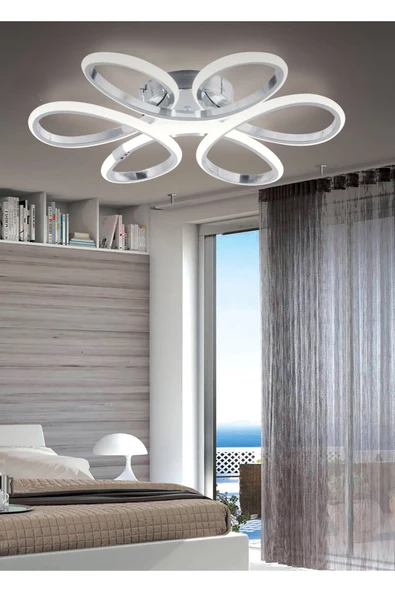 burenze Modern Sarkıt Led Avize Krom Concept Ürün Power Led Avize Krom Gümüş ürün görseli 1