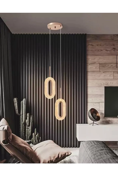 Fico Home Luxury Crystal Sarkıt Led Avize Ithal 1. Sınıf Üretim Ikili Sarkıt Ledli Avize ürün görseli 1